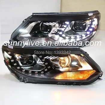 

For VW Tiguan LED DRL Head Lamps Bi Xenon Projector Lens 2013 Year TLZ