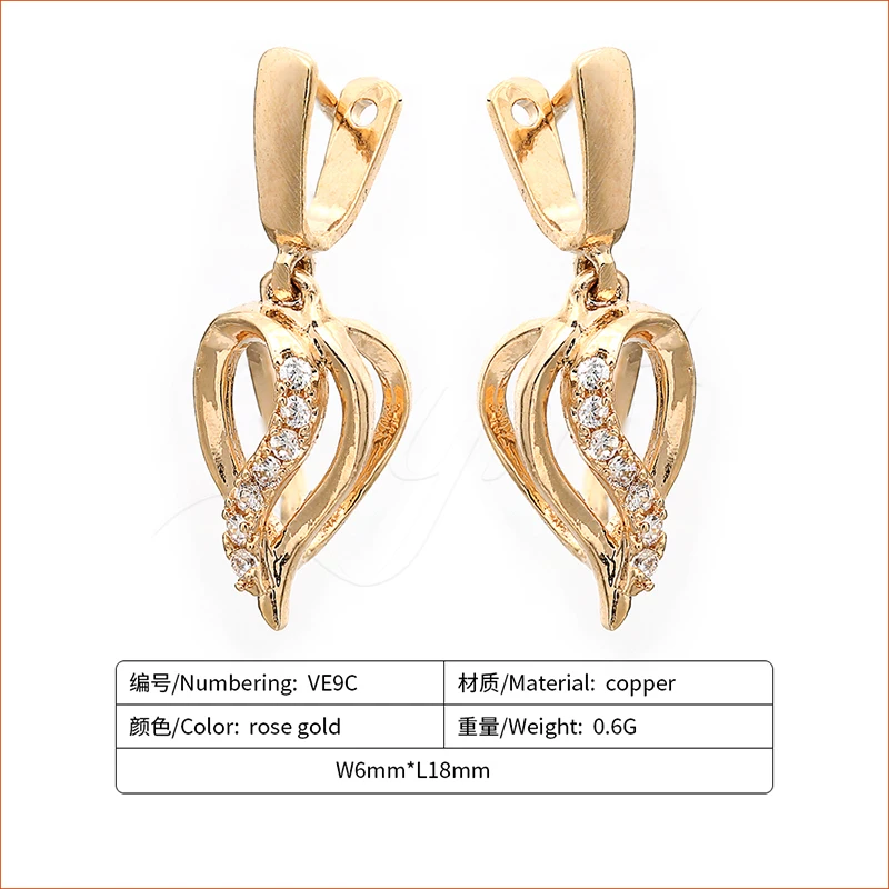 

6mm*18mm hand made Cubic Zirconia rose gold copper clasp Connector Charms for pendants jewelry making diy jewellery findings