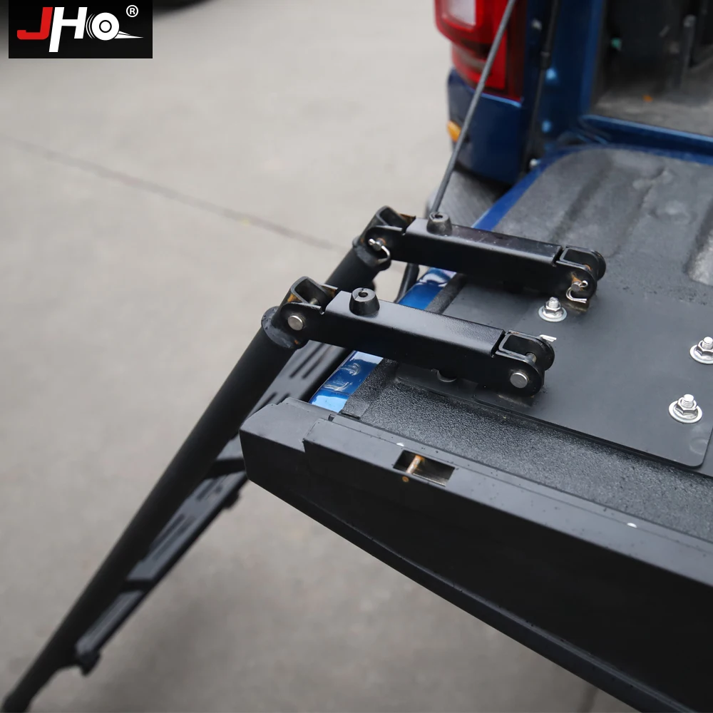  JHO Truck Bed Ladder For 2015-2018 Ford F150 Raptor 2016 2017 Foldable Pickup Tailgate Step Cargo A