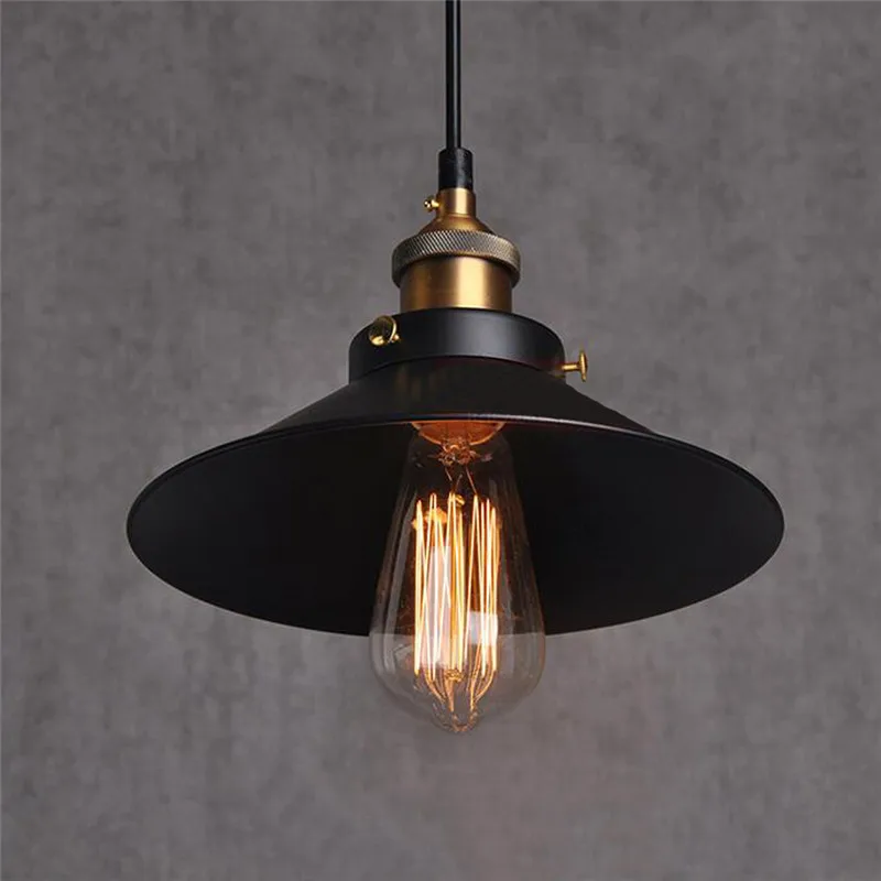 

Vintage Industrial Style Retro Metal Pendant Lights light Ceiling Lamp with Edison Bulb E27 40W 1.5m cable AC110V-220V 24x13cm