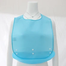 Meals Clothing Protector Bibs Disability Aid Apron With PE Pocket Blue Perfect for Eating & Drinking, Anti-Spilling