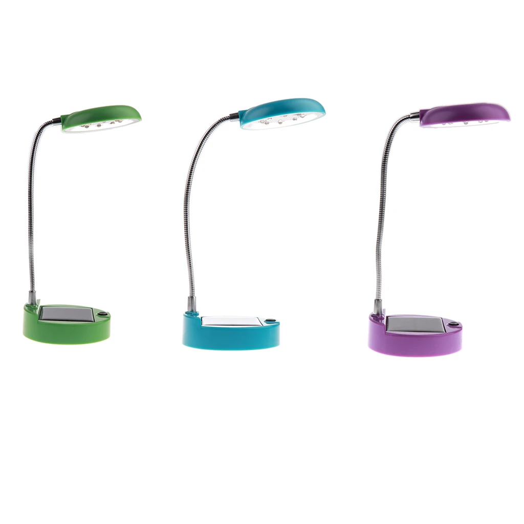 

Flexible Gooseneck Style 8 LED Solar Powered / USB Charger Table Portable Desk Foldable Reading Study Eye Protective Lamp Light