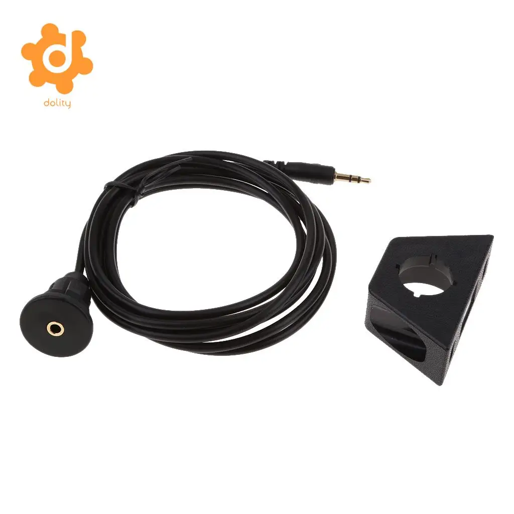 3.5mm Male to 3.5mm Female Dashboard Flush Mount 3.5mm 1/8 AUX Audio Extension Cable for Car Boat Motorcycle 2 Meter