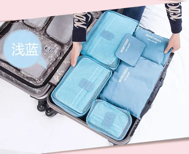 6 шт./лот комплект обувь для мужчин и женщин, аксессуары для путешествий, водонепроницаемая одежда и сумка для хранения нижнего белья мешочек для багажа Органайзеры - Цвет: sky blue