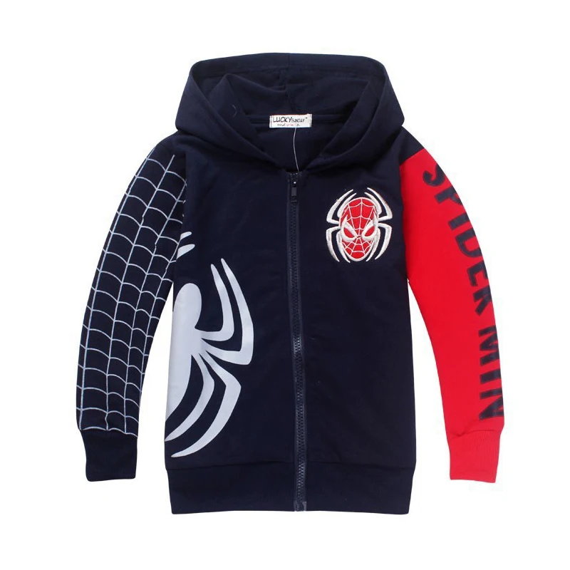

2019 Retail fashion Children's Coat Boys Spiderman Embroidered Hoodie Jackets Kids Cartoon Clothes Baby Boys Outerwear