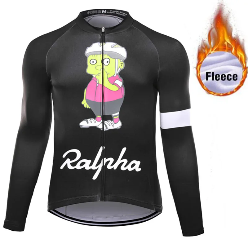 

Ralpha Simpson Winter Thermal Fleece Cycling Jerseys Men Road MTB Long Sleeve Racing Clothes Cut Aero Riding Italian Clothing