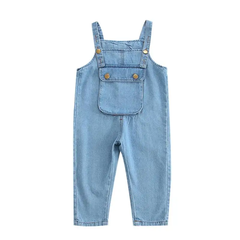 

Spring Autumn Denim Overalls For Kids Wing Design Overalls Baby Girls Boys Pocket Jeans Clothes Children Jumpsuit 1-6T