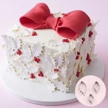 Абрикосовый 3 шт. формы для торта листья остролиста нержавеющая сталь печенье с мастикой резаки для свадебного торта украшения инструменты