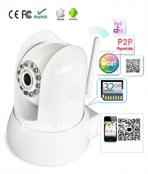 

P2P Plug & Play Wireless Network Camera Support 32GB TF card Iphone Android system With IR-Cut