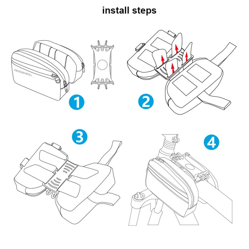 Best SEWS-ROSWHEEL 121453 CROSS series cycling bike bicycle top tube bag for 4.0-6.7 inch phone accessories waterproof 1680D nylon 6