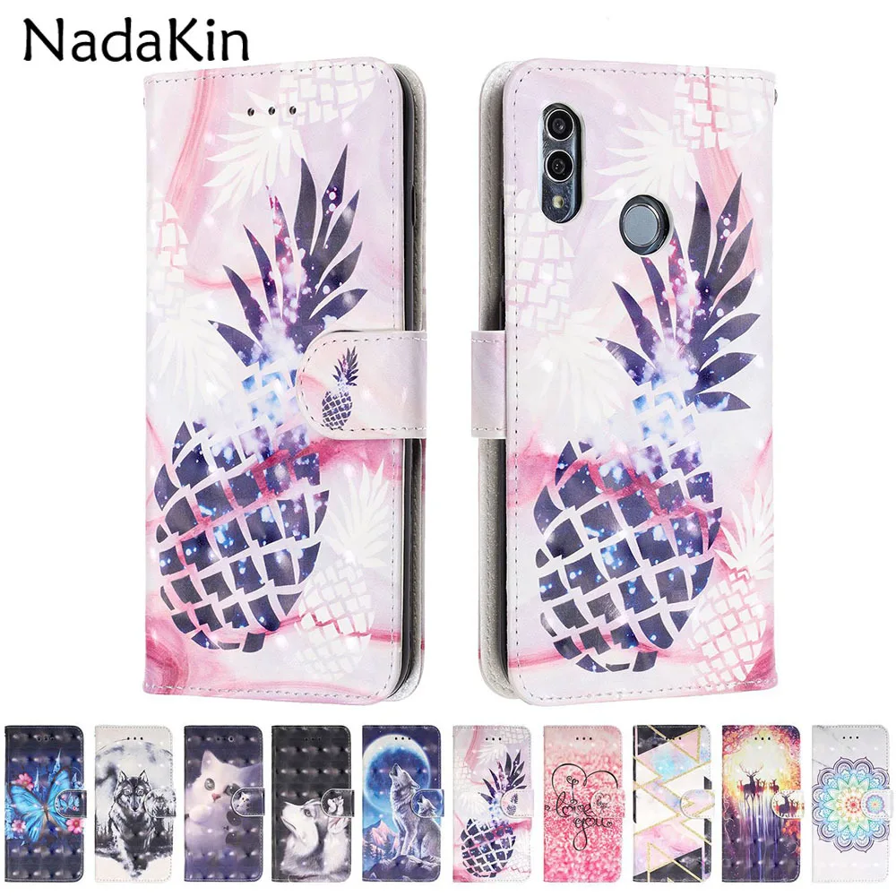 

3D Vision Painted Vision Book Phone Shell Case for Huawei Honor 10 Lite P Smart 2019 Stylish Leather Flip Wallet Cover