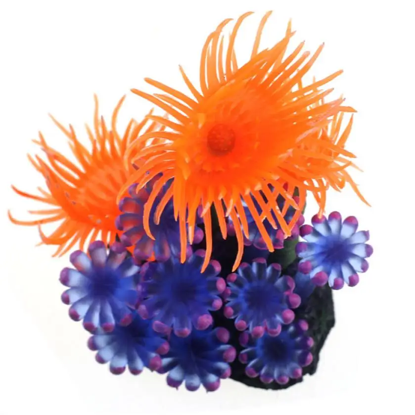 Домашние мягкие искусственные резиновые кораллы аквариум прекрасное украшение t1220