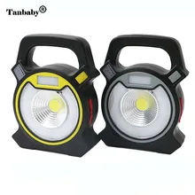 COB светодиодный светильник Точечный светильник портативный поисковый светильник USB Перезаряжаемый 18650 флэш-светильник подвесной походный Фонарь Лампа для кемпинга рыбалки