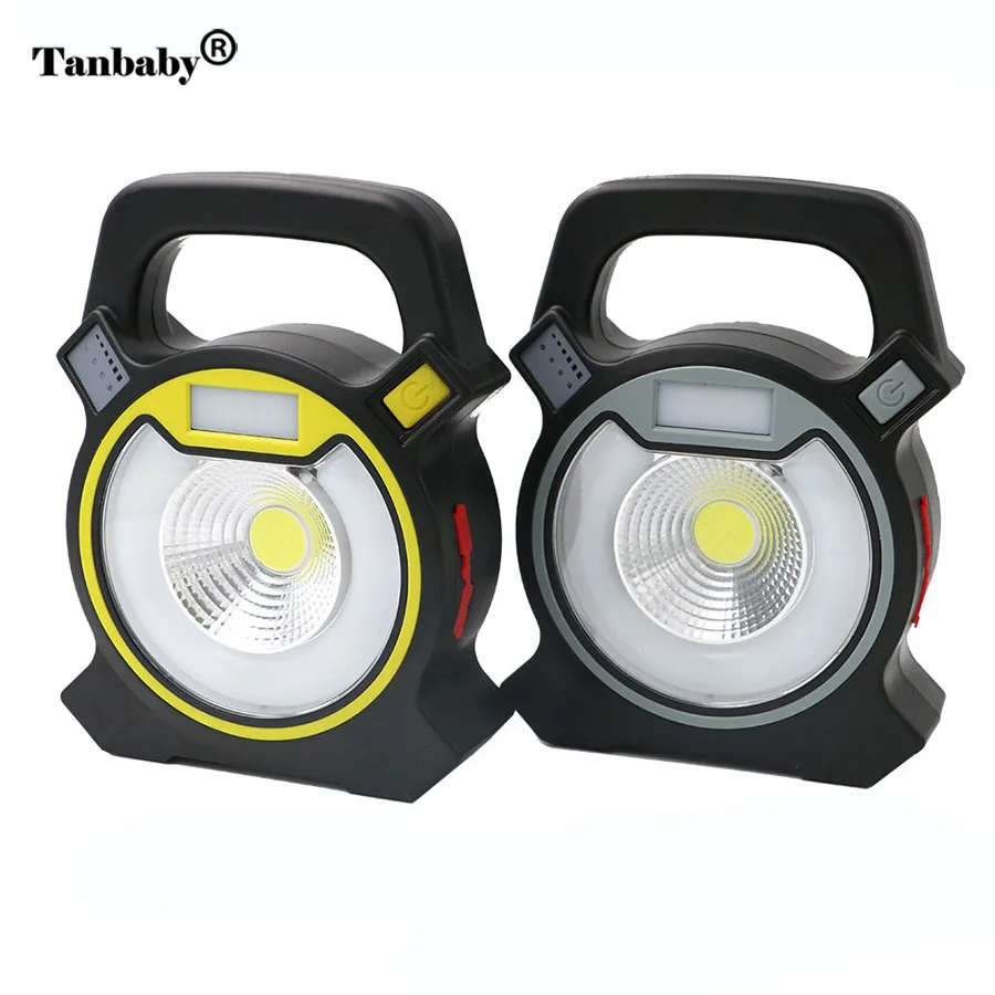 

Tanbaby Portable COB LED Flashlight 4 modes 5W COB Working Light USB Rechargable Hanging Camping Lantern Lamp White