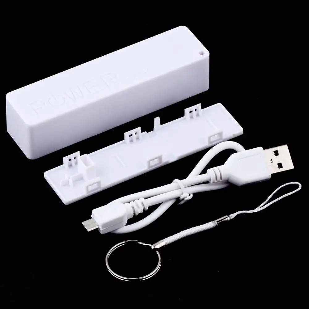 Горячая духов квадратные переменного тока/Адаптеры постоянного тока чехол для телефона с зарядкой USB 18650 Батарея крышка брелок на ключи для iPhone для samsung MP3 - Цвет: White