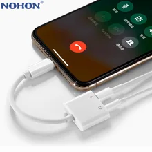 2 в 1 аудио адаптер зарядный кабель для наушников для iPhone X XS Max XR 10 11 Pro 7 8 Plus Aux Jack гарнитура 3,5 мм Разветвитель для наушников