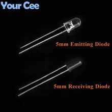 Светодиодный 5 мм 940nm ИК инфракрасный излучающий и приемный диод Круглый трубчатый светильник датчик пламени для Diy электронных