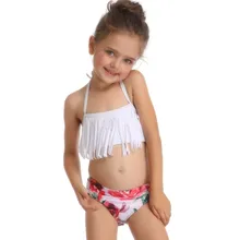 Детские купальники для девочек, хлопковый купальник из двух предметов, купальный костюм, бикини, пляжная летняя пляжная одежда, подходящий набор одежды 2-6 K530