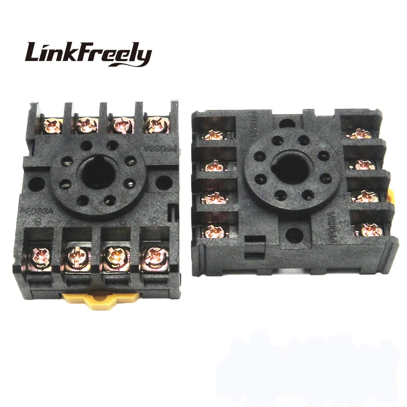 Pf083a 10pcs Relay Socket Base 2no+2nc 8 Pin Relay Mounting Base Relay