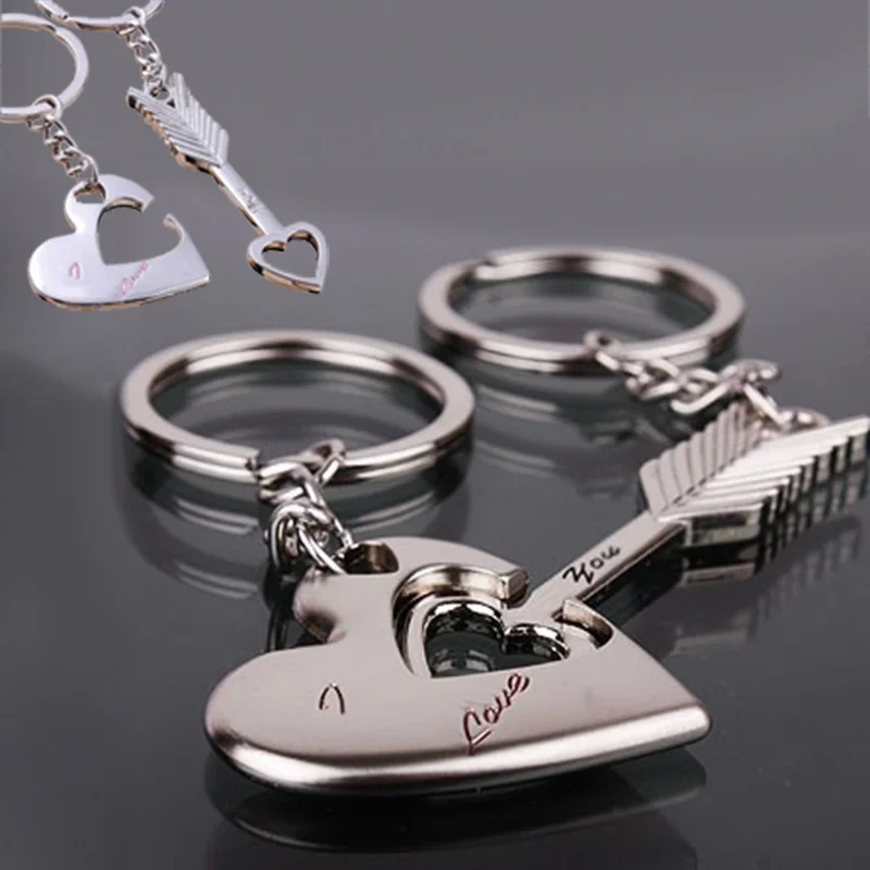 EUPNHY 2Pcs Silver Color Arrow Bow Love Pendant Keychain Bag Hanging