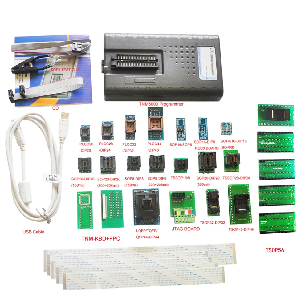 

TNM5000 Nand EPROM Programmer+20pc socket includes TNM-KBD adapter,for vehicle /notebook/laptop repair,support ISP,JTAG,Flash