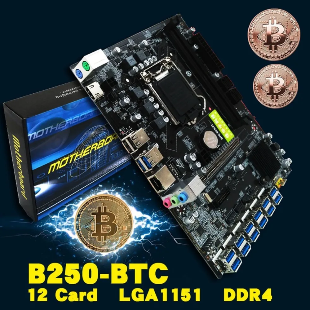 

Promotion Professional B250 BTC Mainboard LGA1151 CPU DDR4 Memory 12 Card USB3.0 Expansion Adapter Desktop Computer Motherboard