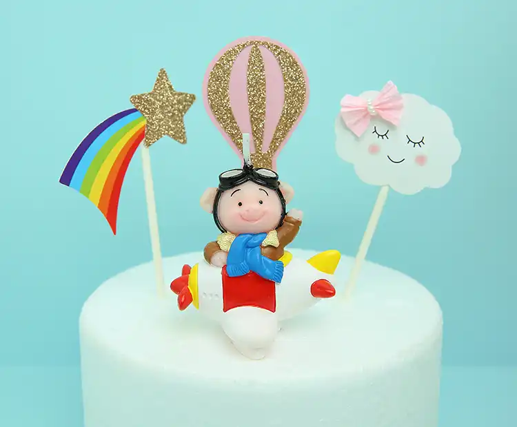 Nuage D Anniversaire Chinois Sans Fumee Decoration De Gateau Creative Avion Ouvert Bougie Cochon Volant Dessin Anime Mignon Pour Enfant Aliexpress