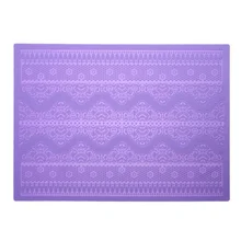 Кружевные цветы Текстура силиконовый коврик Square Pad DIY Торт Помадка украшения формы для выпечки кружева плесень Кухня выпечки инструменты