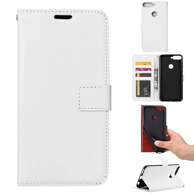New For Huawei Y6 2018 PU Leather Case For Huawei Y6 2018 Case Filp Wallet Cover Silicone Fundas Card Slot Stand Phone Cases (16)