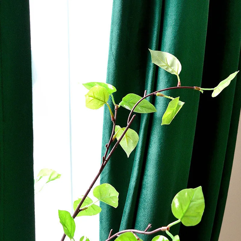 Retro Green Velvet Curtains For Living Room Bedroom Dutch Velvet