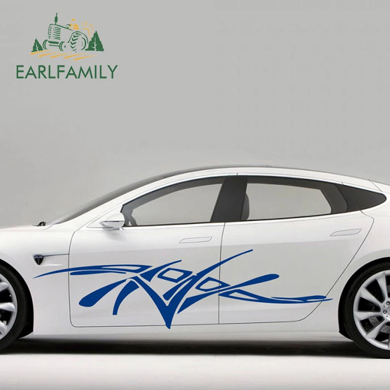 EARLFAMILY, 150 см x 40 см, автомобильная боковая виниловая наклейка, художественная Автомобильная наклейка, рисунок в полоску, большая наклейка, водонепроницаемые автомобильные аксессуары