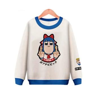 

[STOCK]Anime POP and PIPI FxxK finger Printed Cotton Fleece Pullover Top Coat Cosplay O-Neck New 2018 free shipping