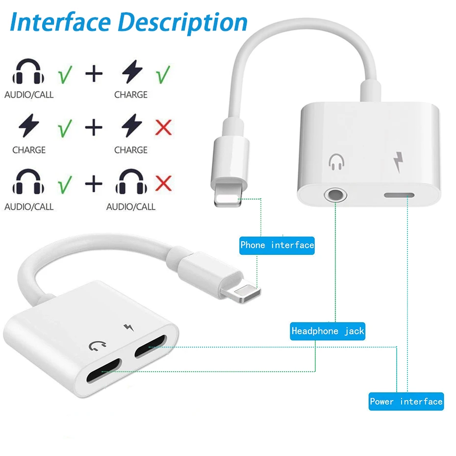 2 в 1 для Lightning адаптер для iPhone 7 зарядный адаптер для iPhone 8 7 Plus 10X11 зарядное устройство сплиттер для наушников адаптер