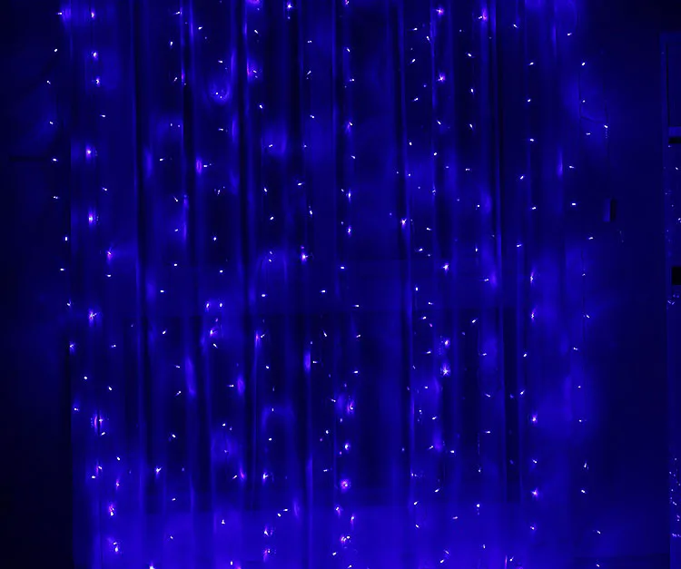 6x3 м 3x3 м Водопад светодиодный занавес сосулька Рождественские огни наружные/внутренние гирлянды светодиодный гирлянда сказочные огни свадебные украшения - Испускаемый цвет: Синий