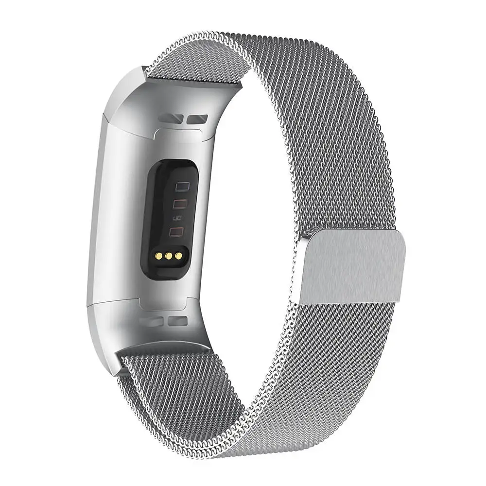 Нержавеющая сталь магнитный Миланский ремешок для Fitbit Charge 3 сменный ремешок для смарт-браслета для Fitbit Charge 3 ремешок для часов - Цвет ремешка: Silver