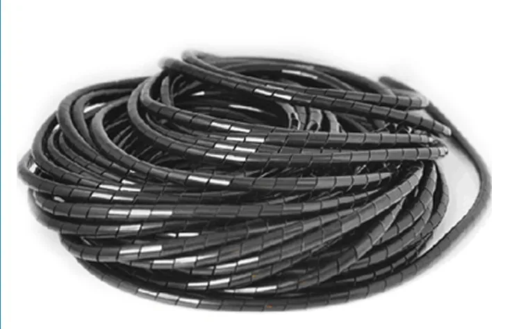 

black color spiral wrapping bands SWB-06 diameter 6mm About 15M Cable casing Cable Sleeves Winding pipe