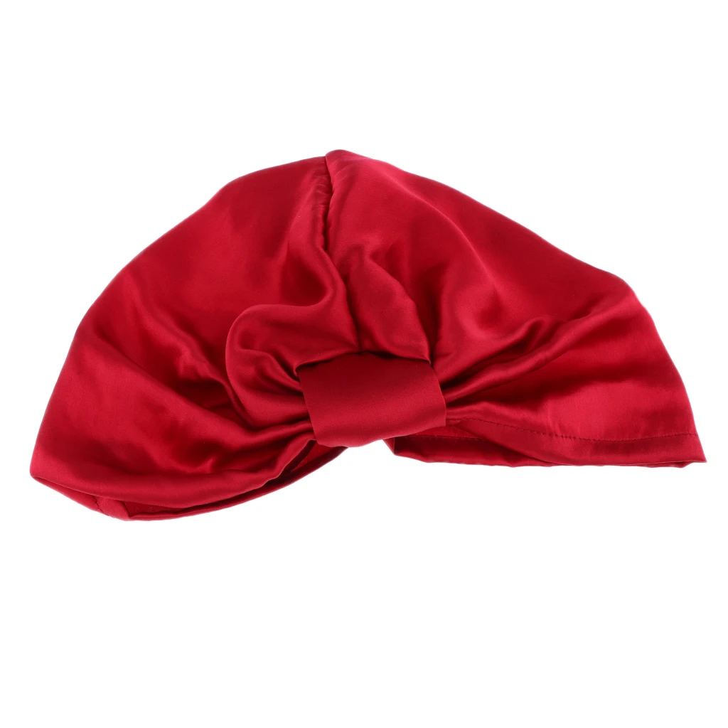 Women Lady Silk Sleeping Hats Wrap Night Cap Hair Care Soft Bonnet Scarves Hat