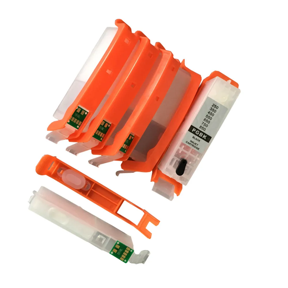 6 шт./лот чернильные картриджи PGI 750 CLI 751 многоразовые для Canon PIXMA MG6370 MG7570 с чипом ARC