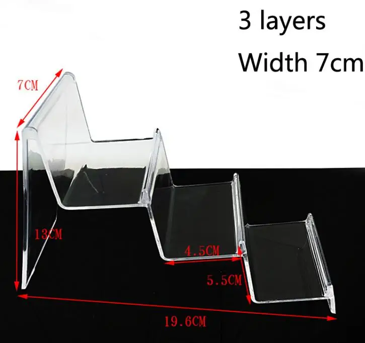 Новинка, прозрачная акриловая полка для мобильного телефона, кошелек, защита от солнца, очки, стойка, Frame1-2-3-4, слой, полка для ювелирных изделий - Цвет: 3 layers -width 7cm