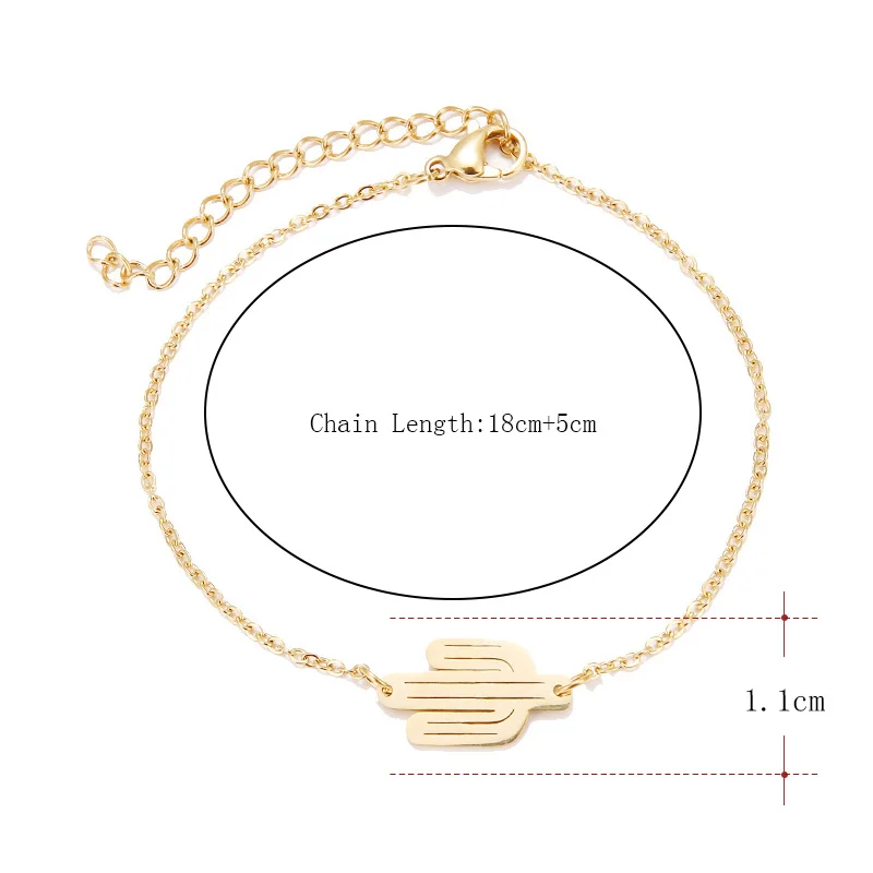 Hibobi Stainless Steel Bracelet Femme Jewelry Cactus Charm Bracelets For Women Donot Fade Valentine's Day Bangles Gift (1)
