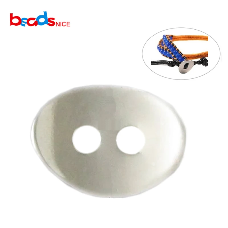 

Beadsnice wholesale bracelet clasps with 2 hole oval silver button 925 sterling silver clasp Jewelry components ID24498