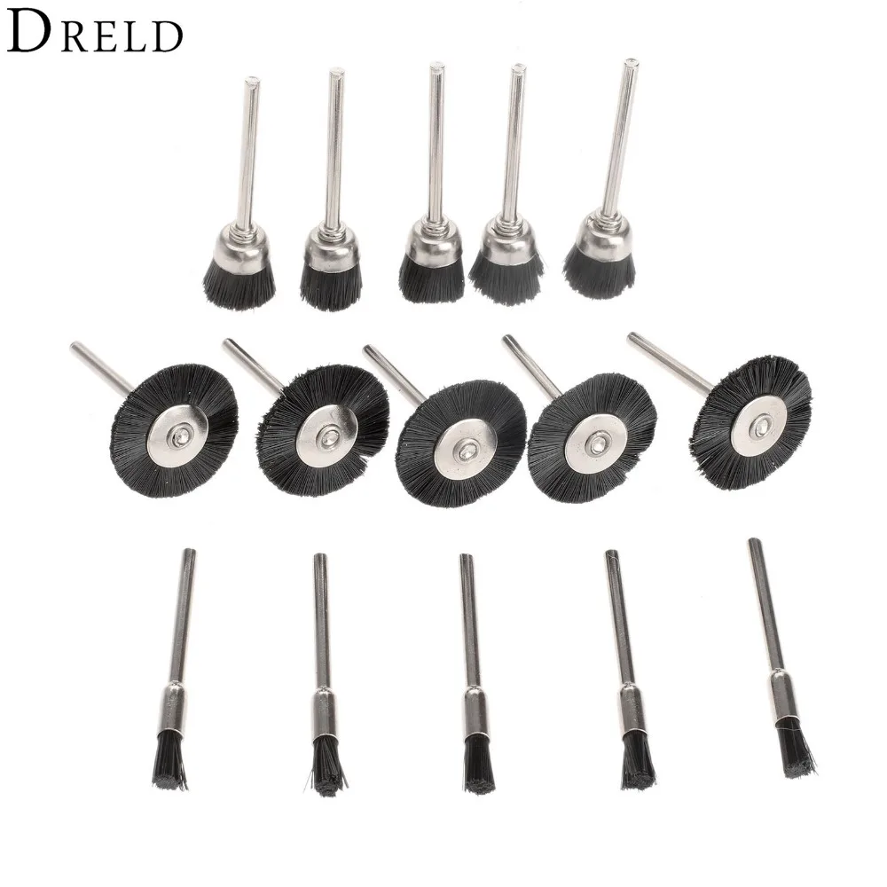 15Pcs Dremel Accessories Rotary Tools Nylon Steel Polishing Buffing