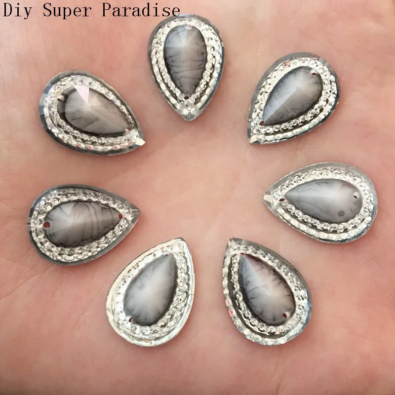 DIY 60 шт. 13 мм* 18 мм Смола Teardrop FlatBack Записки аксессуары/свадебные 2 отверстия кнопок K53* 3 - Цвет: K532