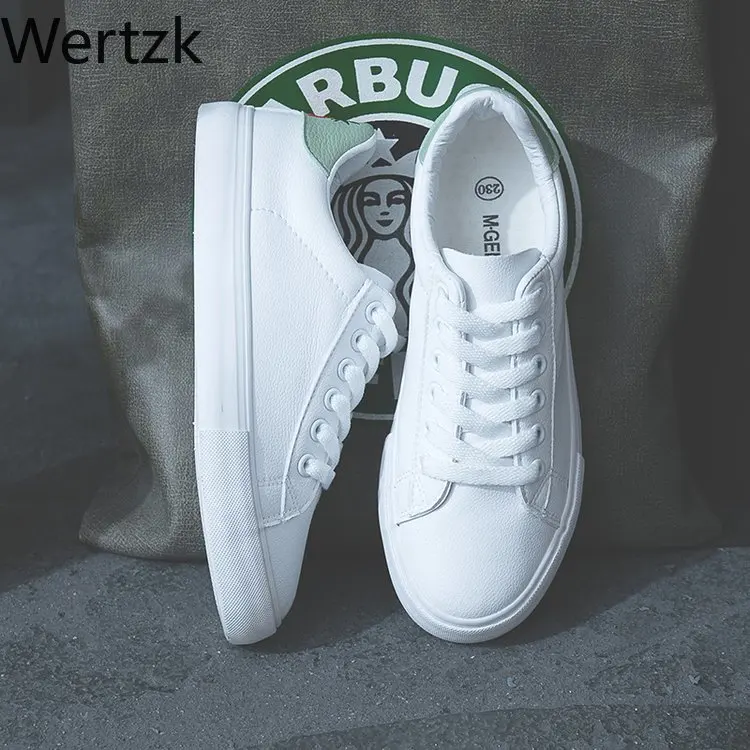 

Women Sneakers Fashion Breathble Vulcanized Shoes Pu leather Platform Lace up Casual White Tenis Feminino Zapatos De Mujer E579