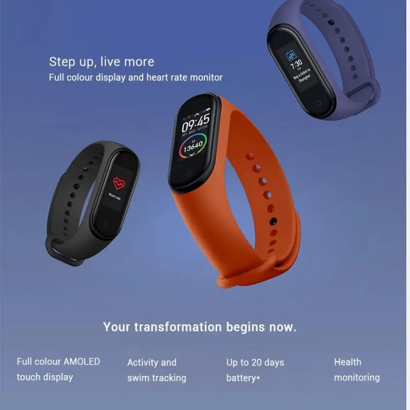 M4 водонепроницаемые умные браслеты датчики Тела Smartband фитнес-шейкер Bluetooth полосы спортивный браслет PK Mi Band 4