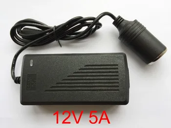 

100pcs High quality12V 5A Car cigarette lighter Power AC Converter / adapter for Air pump /Vacuum cleaner DC 12V 5A Power supply