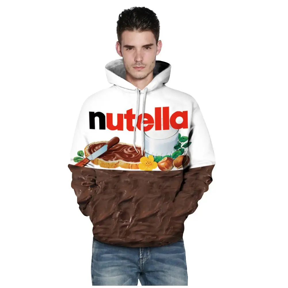 Men/Women New Fashion Spring Autumn Hoodies With Cap 3d Print Nutella Food Hip Hop Sweatshirts Hoodie Tracksuits Tops