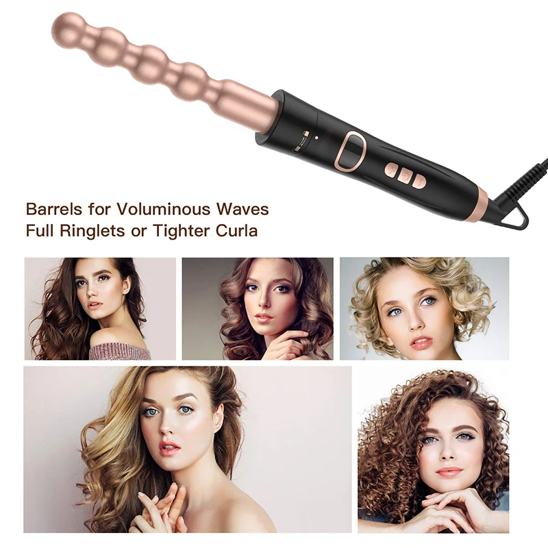 Ferro de Ondulação Conjunto para Salão Ferramentas da Onda do Cabelo Cerâmica Modelador Cabelo Varinha Curling Ferro Multi Estilor Iron Wand Beleza Uso Doméstico 4 Beleza e saúde