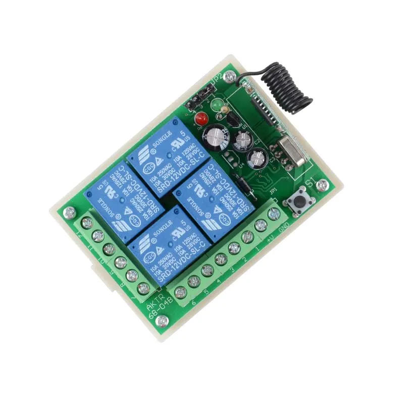 Смарт несколько DC 12V 24V 10A 315/433 MHz 4CH 4 CH беспроводное реле RF пульт дистанционного управления приемник+ 4 кнопки передатчик