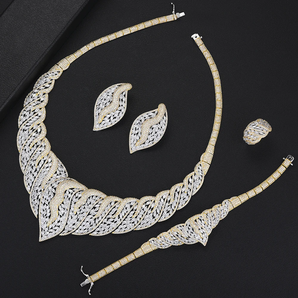 

GODKI Trendy Luxury Geometry African Necklace Earring Set Jewelry Set For Women Wedding Zircon CZ Dubai Bridal jewelry Set 2019